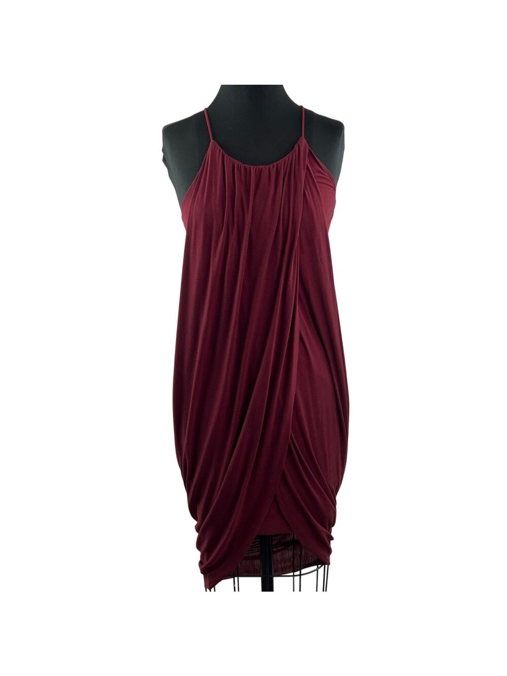 Burgundy Draped Dress Sweetheart Neck Casual Party/Cocktail Size Small S